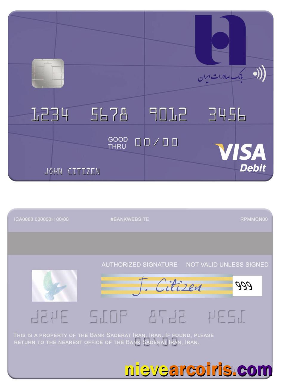 Iran Bank Saderat Iran visa debit card
